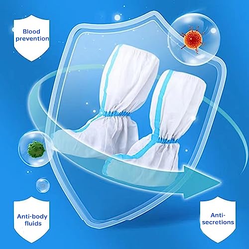 5 Pairs Disposable Hazmat Shoe Covers, 18.5" Tall, Waterproof