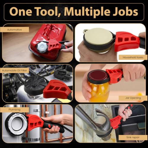 LUBANA 2-Pack Adjustable Strap Wrench Set, Heavy Duty Rubber Oil Filter Wrench for Plumbing, Jar Opening, Pipe Repair & Auto Maintenance, Non-Slip Multi-Purpose Tool for Large and Small Objects