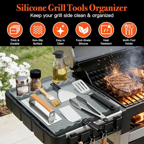 Silicone Grill Mat for Blackstone Griddle Accessories (Gray-2Pack) - color: Gray-2Pack