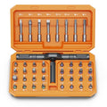 Bomivoi 42 in 1 Magnetic Screwdriver Set, DIY Ratchet Screwdriver Set, Multi Bit Magnetic Drive Set with Detachable Ratchet Handle, Portable Compact Repair Tool Kit for Home Furniture Computer Bicycle - color: Orange