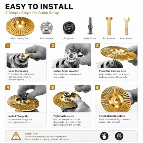8-Piece Tungsten Carbide Wheel Set, Angle Grinder Polishing Pad & Grinding Discs, Heavy Duty Wood Carving Disc for Grinding, Shaping, Sanding, Abrasive Wheels for Woodworking