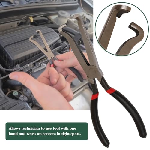 Electrical Disconnect Pliers, Spark Plug Disassembly Pliers for Remove Locking Push Tab Style Electrical Connectors Air Flow Sensors Fuel Injectors - size: Curved Nose