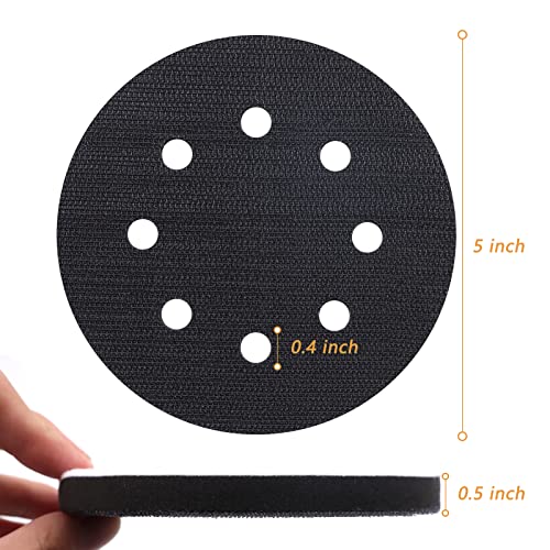 6 Pack 5 Inch 8 Hole Interface Pads - Foam Sanding Pads for Orbital Sander - size: 5 inch 8 Hole - 6 Pack