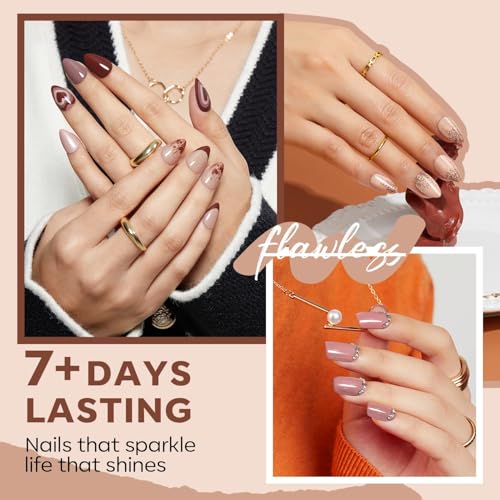 modelones Quick Dry Nail Polish Set, 6 Colors Brown Nude Burgundy - color: A3 Cinnamon Brown