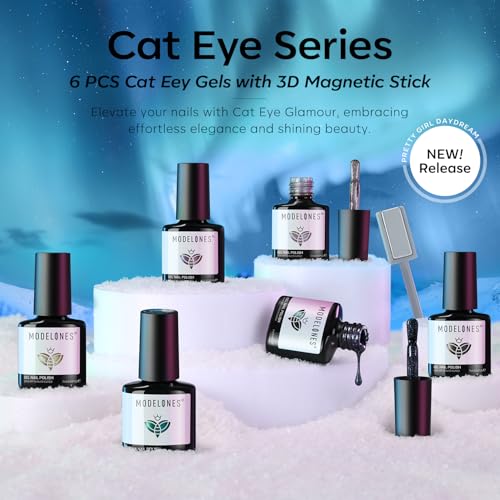 modelones Cat Eye Gel Nail Polish Set, Black Blue Purple Green Cateye Gel - color: A A A1-Aurora Dream