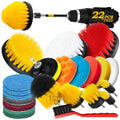 Holikme 22Pack Drill Brush Attachments Set,Scrub Pads & Sponge, Buffing Pads,Power Scrubber Brush,Car Polishing Pad Kit,Wax Applicator Pad,Car Cleaning Kit,Masonry Brushes,Cleaning Supplies - color: Yellow