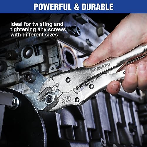 WORKPRO Locking Pliers, 10-inch Curved Jaw Vice Grips pliers - size: 10"