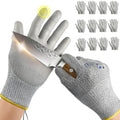 Dowellife Cut Resistant Work Gloves for Men & Women - ANSI A5 & EN388 Level 4, Breathable PU Coated, Grey Non-Marking - for Gardening, Fishing, Automotive, Construction, Wood Carving (Medium, Grey) - size: Medium (Pack of 12)