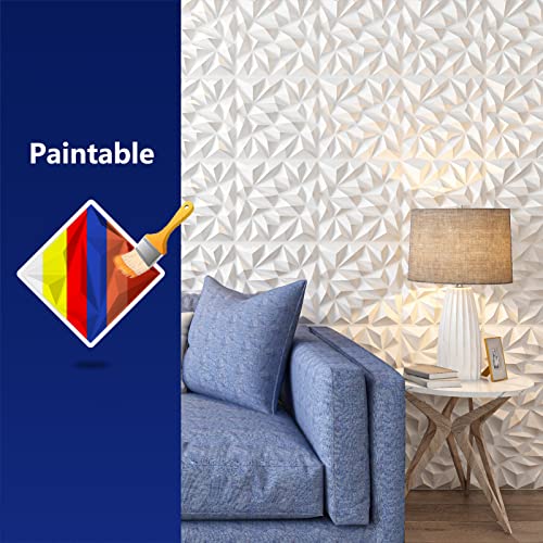 Art3dwallpanels 3D Wall Panels, White, 33 Pack | Modern 3D PVC Wall Tiles, Waterproof Fireproof, 33 Sheets White Pack, Easy DIY Mount for Residential Commercial Accent Wall - color: White