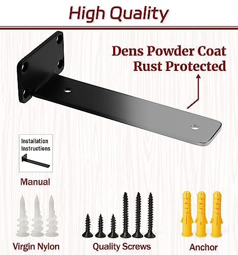 8 Inch Shelf Brackets, 12 Pack Floating Shelf Bracket, 1/5" Thick - size: 8 Inch, style: 12 Pack