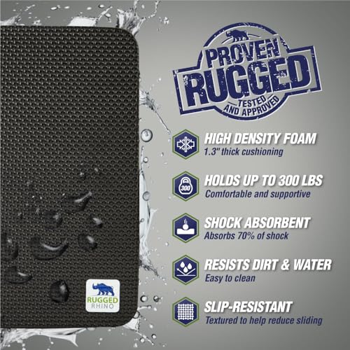 RUGGED RHINO Extra Thick Foam Kneeling Pad for Gardening, Black - color: Onyx Black