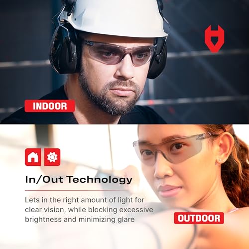 NoCry Lightweight Tinted Safety Glasses with UV 400 Protection, Anti Fog and Anti Scratch Coating and Grey Wrap Around Lenses; ANSI Z87.1 Certified - color: Tinted