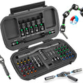 46 in 1 Magnetic Ratchet Screwdriver Set, Multi-Bit Screwdriver Kit, Nut Driver Set, Detachable Ratchet Handle with Storage Case, Repair Tool Kit for Furniture, Computer, Bicycle - style: 46-in-1 Screwdriver Set