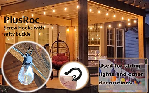 PlusRoc 20 Pack Screw Hooks for Hanging Plants Outdoor Lights(Black) - color: Black