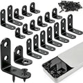 20PCS L Bracket Corner Brace, 2 Sizes Black Stainless Steel Corner Brackets