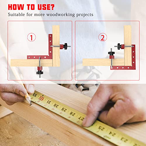 90 Degree Clamp Aluminum Alloy Corner Clamps for Woodworking,5.5" x 5.5"Carpenter Right Angle Clamping Square Tools for Box,Shelves,Picture frames,Drawers Cabinets Position (2 Pack) - style: 14x14cm 2Pack