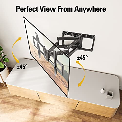 Mounting Dream Full Motion TV Wall Mount for 42-90 Inch TV up to 100lbs - size: For 42" to 90" TVs, 16" Studs