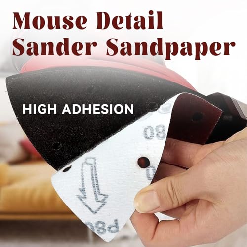 50 Pcs 80 Grit Mouse Sandpaper, Aluminum Oxide Mouse Sanding Pads - size: 80 Grit