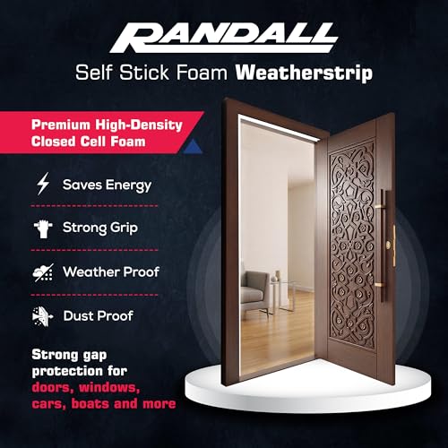 Weather Stripping Foam Tape, 17 Ft Door Seal Strip, EVA Material, High Density 1/4" Thick, No Residue Adhesive, Weatherproof Door Seal Strip for Sliding Door, Windows, White (1" Wide) - size: 1" Wide