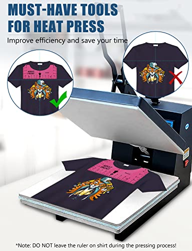 Vowlove Shirt Ruler for Heat Press, T-Shirt Design Alignment Tool - color: 02 Pink