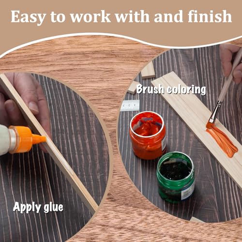 Wood Strips Trim Slats for Crafts, Square Wooden Dowels Wooden Sticks for Crafts, 1/4" × 1" × 15", 15 PCS Wood Dowel Rods, Unfinished Hardwood Sticks Flat Lumber Boards for Woodworking - size: 1/4x1x15 in - 15PCS