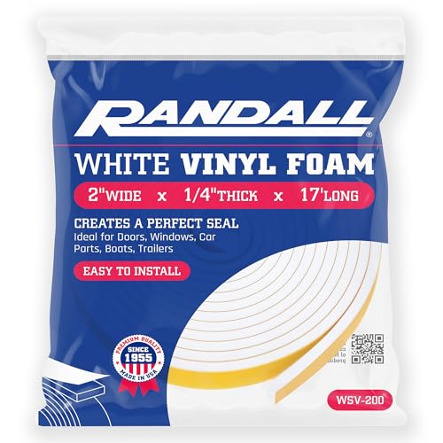 Weather Stripping Foam Tape, 17 Ft Door Seal Strip, EVA Material, High Density 1/4" Thick, No Residue Adhesive, Weatherproof Door Seal Strip for Sliding Door, Windows, White (2" Wide) - size: 2" Wide