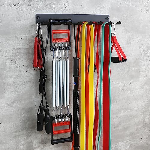 Multi-Purpose Gym Equipment Storage Rack Resistance Bands Storage Hanger Barbell Rack Heavy Duty Gym Rack for Exercise Bands, Lifting Belts and Jump Ropes - color: 17" / 8 prongs
