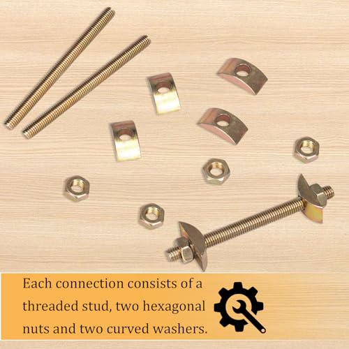 13 Pcs Furniture Fastening Connectors with Wrench,Countertop Connector,Table Top Fasteners for Butcher Blocks, Tables, and Bed Frames with Bolt and Nut Hardware, Draw Bolts, and Miter Bolts