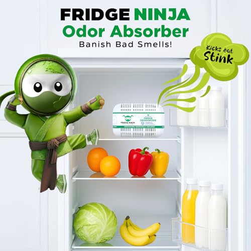 Fridge Ninja XL Pack Refrigerator Deodorizer, Fridge Odor Eliminator - size: 1 Count (Pack of 1)