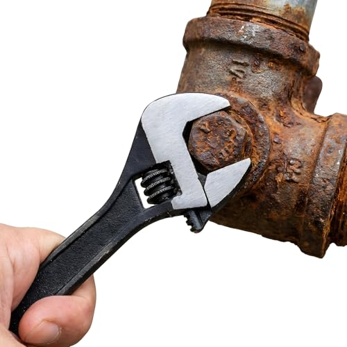 2 Pcs Small Adjustable Wrench 2.68 Inch Mini Nut Adjustable Wrench Small Wrench Set Stainless Steel Locking Keychain Tiny Spanner With Chain for Repair Micro Equipment (Black)