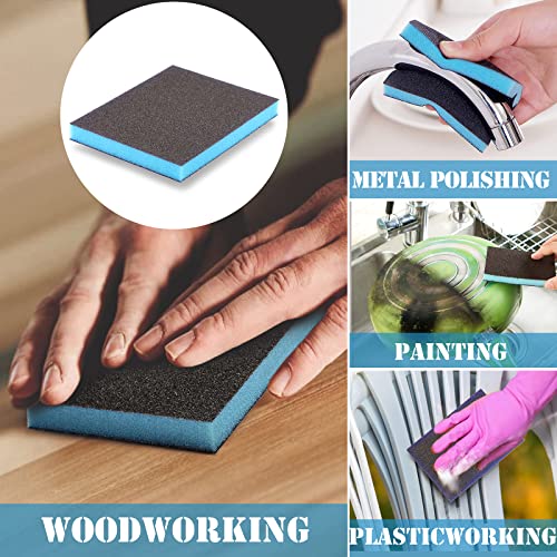 16Pcs 280 Grit Sanding Sponge, Jamiikury Sanding Blocks Washable and Reusable, Wet Dry Sandpaper Sponge for Wood Metal Furniture Paint and Drywall - size: 280 Grits