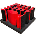 16-Piece Contoured Profile Hand Sanding Block Set with Hook and Loop Interchangeable Assorted Shapes Interchangeable Assorted Convex & Concave Shapes for Woodworking Furniture, Auto Paint and Crafts