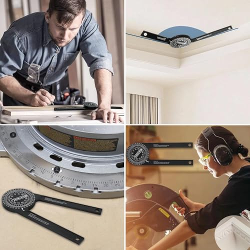 Aluminum Miter Saw Protractor，Angle Finder Tool，7-Inch Rust Proof | Angle Finder Featuring Precision Laser Engraved Scales (LX-230)，for Carpenters, Plumbers and All Building Trades