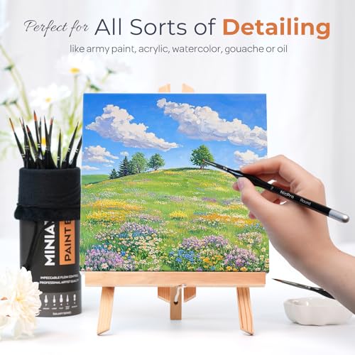 Nicpro 24 PCS Miniature Paint Brushes,Fine Tip Micro Detail Paint Brush Set - size: 24 PCS