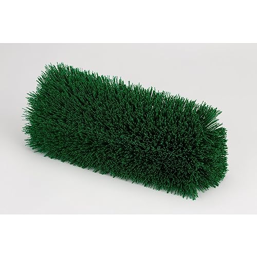 SPARTA Multi-Level Tile Scrub Brush 12" Wide Brush Head, Heavy-Duty Tile Cleaning Brush with End Bristles for Commercial Tiles, Tubs and Floor, Plastic, 12 Inches, Green - color: Green