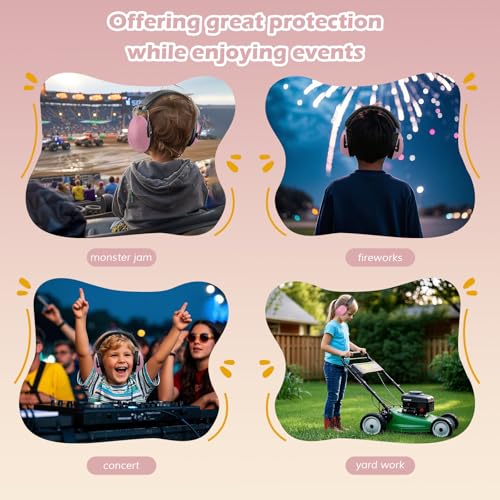 ProCase Noise Cancelling Headphones for Kids/Toddlers SNR 27dB Ear Muffs - color: Lightpink