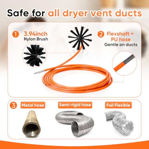17FT One-Piece Flexshaft Dryer Vent Cleaner Kit