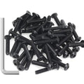 55 Pieces M5 x 25mm Button Head Socket Cap Screws, Thread Pitch 0.8mm, Sutemribor M5 Black Screws, 10.9 Grade Alloy Steel, Black Oxide Finish, Fully Threaded - size: M5 x 25mm, style: Button Head