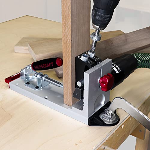 Milescraft 1327 Pocket Jig 400 – Self-Clamping, Heavy-Duty, All-Metal Pocket Hole Jig. Complete Kit with Bit, Driver, and Screws