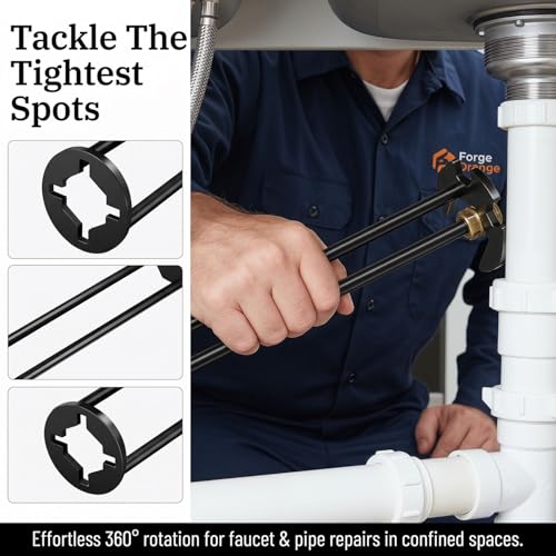 2Pcs 2026 New Multifunctional Sink Wrench,Basin Wrench Faucet Tool Plumbers Tool for Under Basin Sink Tight Spaces Kitchen Bathroom Home Repair