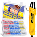 haisstronica 220PCS Solder Seal Connector Kit, 350W Heat Gun, AWG 26-10 | Clear Sleeves, 2 Heat Settings, Focused Nozzle, 4 Color-Coded Sizes, Mini Heat Gun, Tight-Space Repairs - size: 220PCS