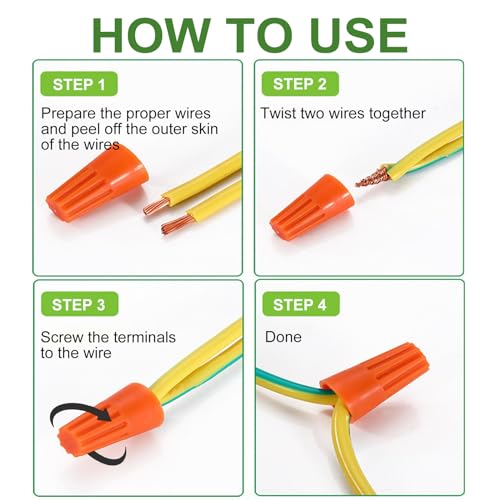 1080PCS Electrical Wire Connectors Screw Terminals, Insulating Insert Twist Terminals with Spring,Wire Screw Caps Kit Quick Connection - size: 1080pcs