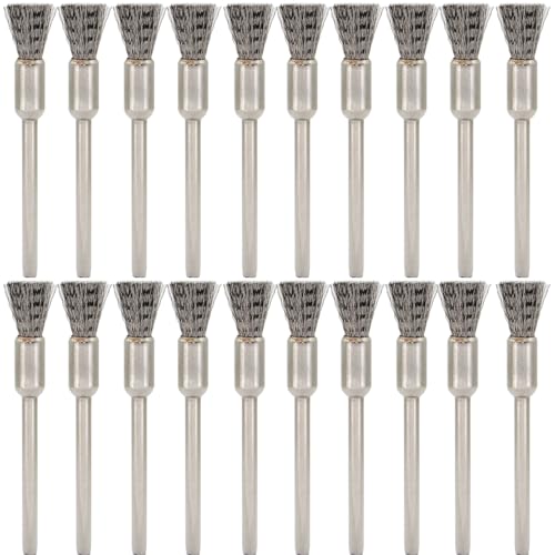 20PCS Wire Brushes - Metal Rust Removal, Polishing, Cleaning - 6mm Diameter, 3mm Shaft - Removes Burrs, Dust, and Oxide Layer - Handles Rough Surfaces - Designed for Industrial and DIY Enthusiasts - style: Wire Brush 3*6mm 20PCS