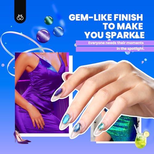 Beetles Cat Eye Gel Nail Polish Set, 20 Colors Fall Cat Eye Gel Nail Kit - color: 0-0-Stellar Mirage