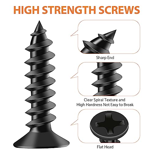 32PCS L Corner Brackets, MAPVOLUT Black Heavy Duty L Brackets for Shelves with 100PCS Screws, Metal Right Angle Shelf Bracket, Metal Corner Brace for Wood Furniture (1.57x1.57in/0.79x0.79in) - size: 2 SIZE Black