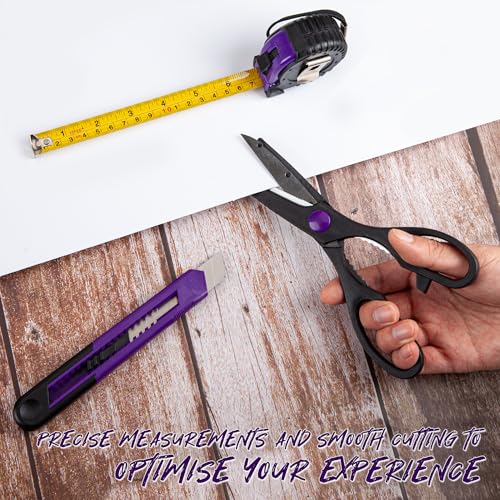 CARTMAN 39-Piece Household Tool Set, Purple Hand Kit With Storage Case - color: Purple