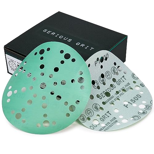 Serious Grit - 6-Inch 49-Hole P1500 Grit Sanding Discs - 50 Pack Box - size: 1500 Grit