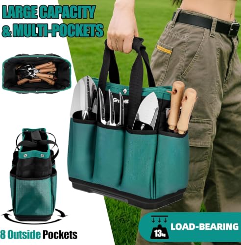 GRENPRO Heavy Duty Garden Tool Bag, Molded Bottom, 10 Pockets, Dark Green - size: 13" Garden Tool Bag