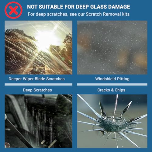 GLASS POLISH DIY 3” (75mm) Windshield Polishing Kit for Car Glass Restoration, Remove Wiper Blade Damage, Fine Scratches, Haziness, and Water Spots, Restore Glass Clarity and Shine