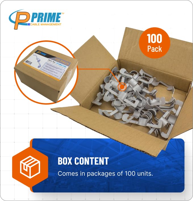Conduit Cable Support Clip to Ceiling Wire, Threaded Rod & Flanges. Heavy Duty Spring Steel Clip / 100 Pack - size: 100 Pack